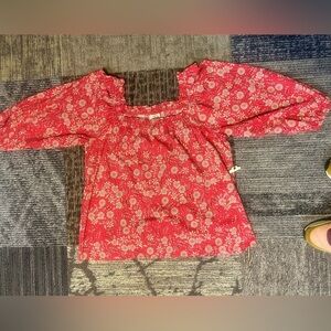 St. John’s Bay Women’s Floral Square Neck 3/4 sleeves Large